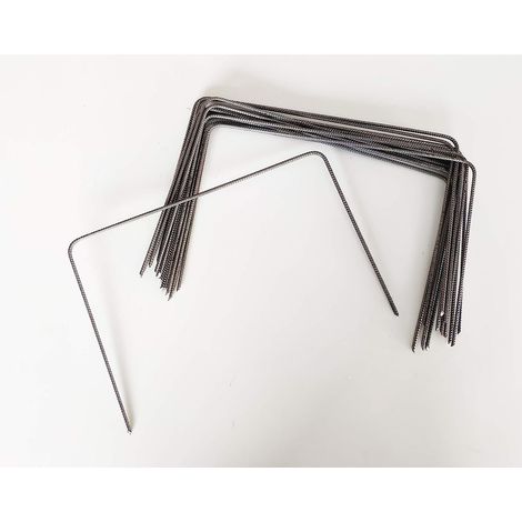 Lot de 10 Large XL Agrafes 30cm par 20/20cm Fixation Métal pour Toile de paillage ou geotextile avec Pointes biseautées (1/2)