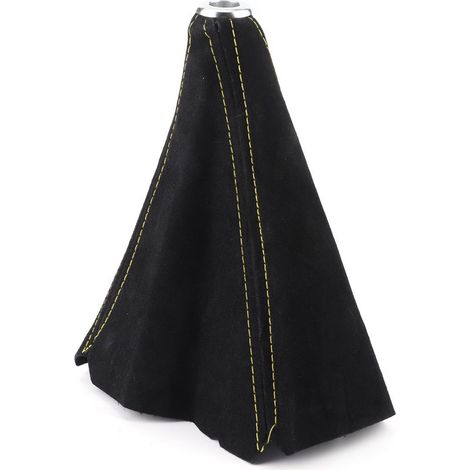 Cache-poussière de levier de vitesse, housse de coffre, intérieur de voiture, cuir suédé universel, convient à la plupart des véhicules, coutures jaunes (1/5)
