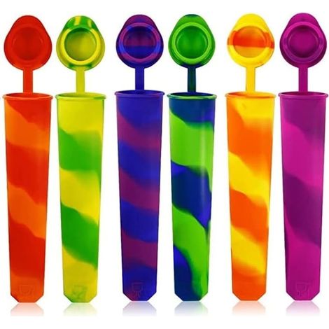 Moules à Glace En Silicone Avec Couvercle - Lot de 6pcs - Coloré (1/5)