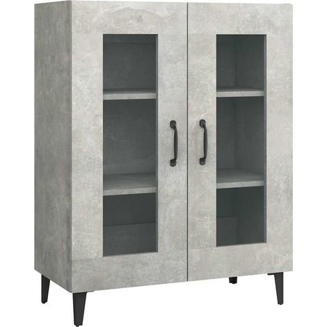 Buffet Commode Armoire Luxueux, pour Salon Chambre Entrée Cuisine, Gris béton 69,5x34x90 cm Bois d'ingénierie OIB2939E (1/5)