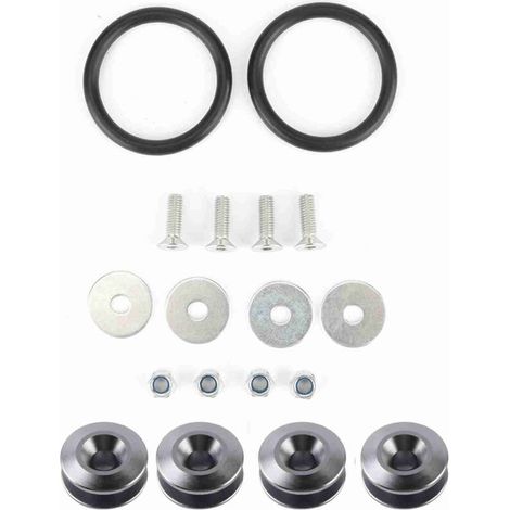 Kit d’habillage moteur en aluminium gris – Fixation rapide pour pare-chocs et baie moteur – Lot de 4 pièces