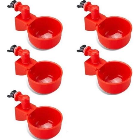 Lot de 5 abreuvoirs automatiques pour volailles - pour poulets, canards, oies, dindes et pigeons- (1/4)