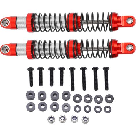 1 Paire d'Amortisseurs Métalliques 102mm pour Axial SCX10, Pièces RC 1/10, Suspension Avant Arrière Rouge (1/5)