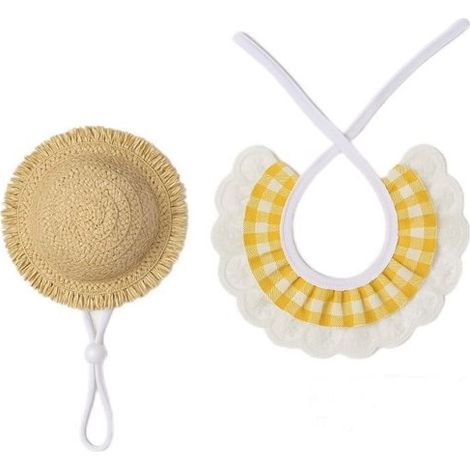 Conjunto decorativo para ganso o mascota: gorro y bufanda. Fácil de poner. Apto para perros y gatos. 2 piezas (1/5)