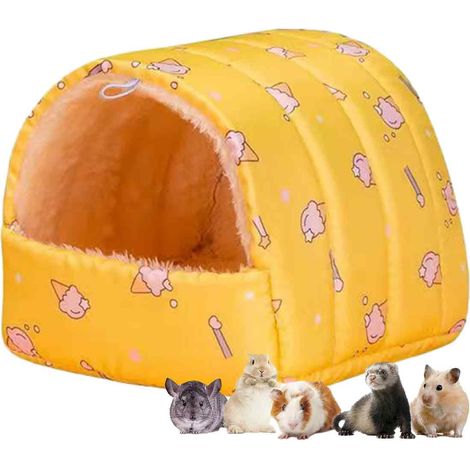 1 nid d'hiver chaud pour oiseaux (perroquet, écureuil, cochon hollandais, fleur, brindille, souris), en soie dorée, imperméable, en coton. (1/5)