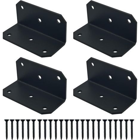 Winkel für Holz und Metall 90 Grad Eckwinkel mit Löchern 4 x (1/5)