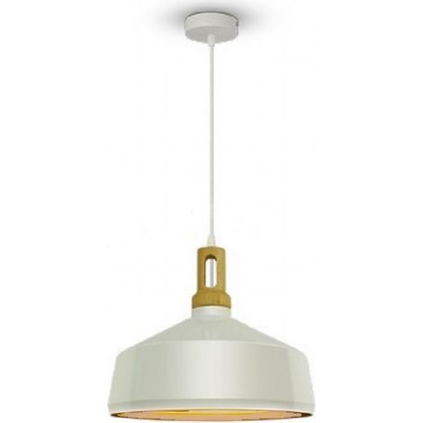 Lampadario a sospensione stile industriale in metallo pendente a coppa attacco E27 luce tavolo cucina di colore nero o bianco (1/5)