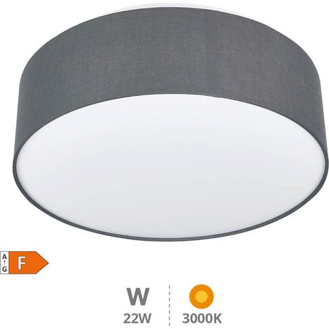 Kasker 22W LED Stoff Deckenleuchte 3000K bis 6500K dimmbar Grau (1/2)