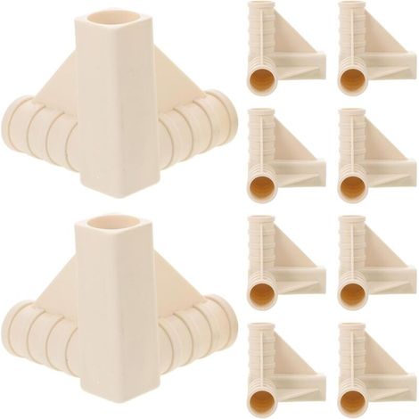 Lot de 12 Raccords Connecteurs pour Poteaux de Tente 16mm Beige Pièces de Rechange en Plastique Résistantes Connecteurs D’Angle pour Armature de Tente de Camping et Tonnelle (1/5)