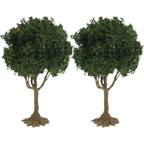 2pièces Lot de Arbres Miniatures pour Décor de Paysage Modèles Arbres (1/5)