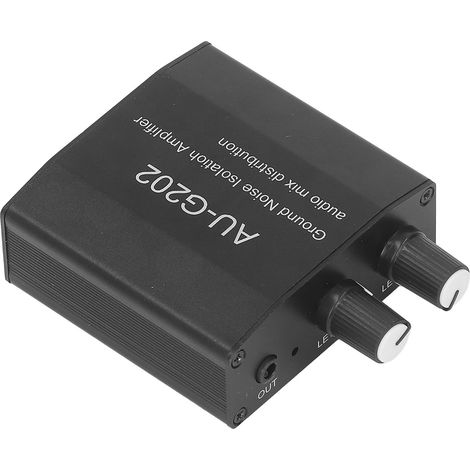 Stereo-Audio-Vorverstärker mit 2 Eingängen und 2 Ausgängen, Mischer/Splitter mit 12V-Gleichstromkabeln (1/5)