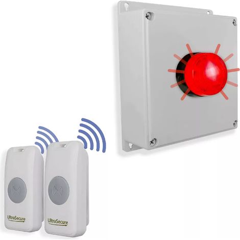 Kit sonnette sans-fil avec flash - Haute-résistance / 800m / 2 boutons simples autonomes sur piles (Gamme PROTECT 800) (1/5)