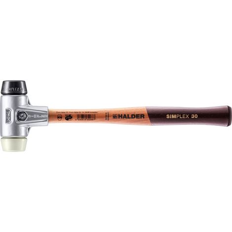 HALDER SIMPLEX Schonhammer Ø 30 mm Gummi schwarz / Nylon mit Aluminiumgehäuse (1/5)