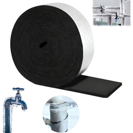 1 rollo de cinta aislante de espuma para tuberías, 10 m x 5 cm, 5 mm de espesor, Aislamiento de caucho y plástico para capós de automóviles (1/5)
