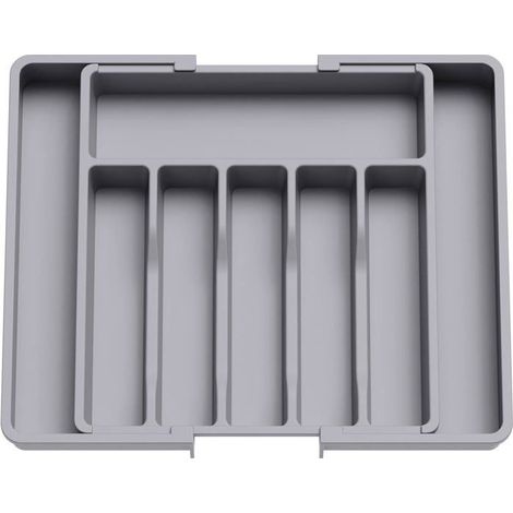 Range-couverts extensible pour cuisine, support réglable pour couverts et argenterie, boîte de rangement en plastique (1/4)
