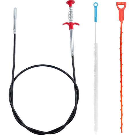 Lot de 3 Deboucheur Canalisation, Plomberie WC, Kit Debouchage Cheveux Douche Pince à Griffes Flexible pour Travailler Dans les Espaces Étroits (1/5)