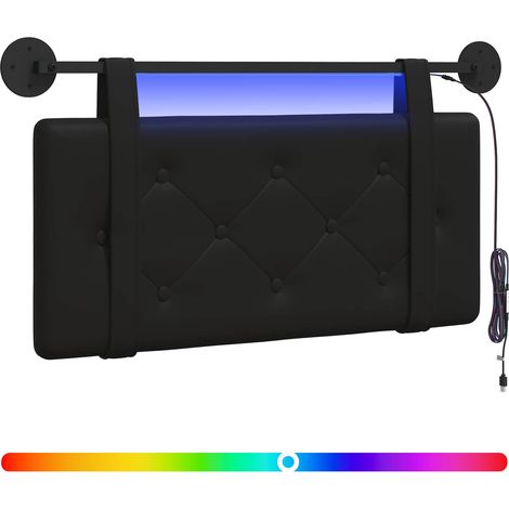 Maison Exclusive - Hängendes Kopfteil Mit LED Licht Schwarz Kunst