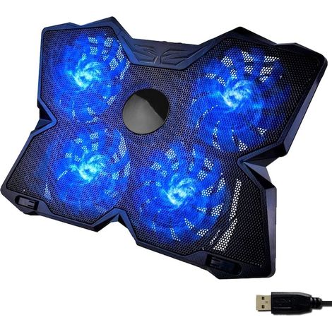 Suport de racire pentru laptop KkvoGmle Wind, 4 ventilatoare silentioase, multifunctional, albastru, 11-19 inch (1/5)