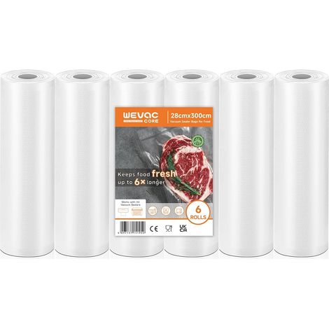 6 Rouleaux Sous Vide Alimentaire 28x300cm Taille Personnalisée (1/5)