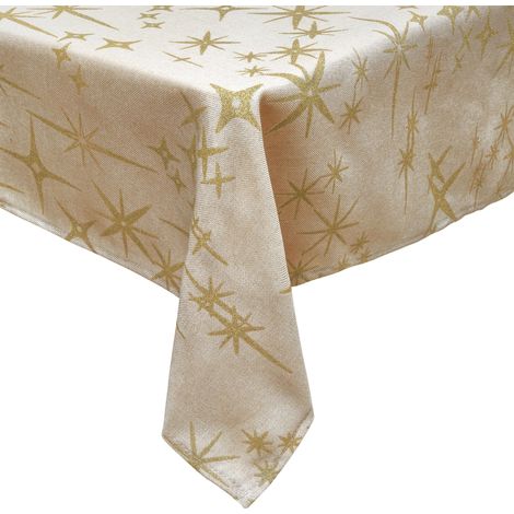 Mantel navideño de lona de 140x360cm, color beige. (1/5)