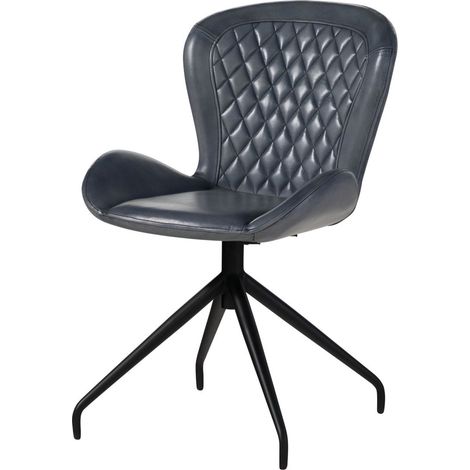 IRON LABEL 512 Set da 2 Sedie in vera pelle - blu 61x52x86