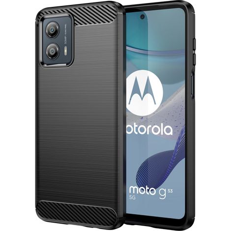 Funda para Motorola Moto G53 5G, Karbon, negra (1/5)