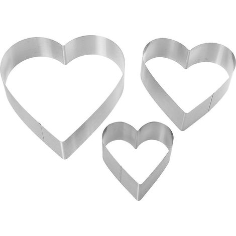 3-teiliges DIY-Kuchenform-Set, schicke Herzform, Kuchenbackform-Werkzeug für die Küche-20x19.5cm-Silver (1/4)