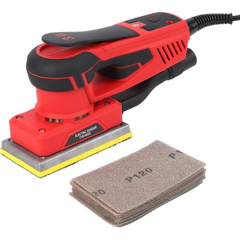 Ponceuses vibrantes 350w, moteur brushless, faible vibration, 10000rpm, pour le travail du bois, polissage, avec papier abrasif 12 vitesses (1/4)