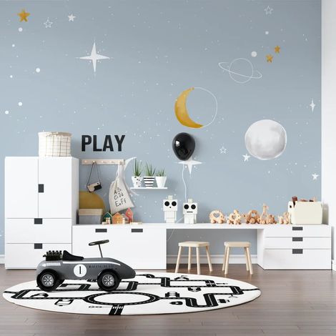 Papier Peint Enfant - Lune et Étoiles Magiques - 150 x 250 cm (1/2)