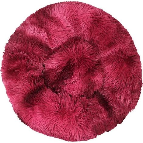 Lit pour chat, coussin moelleux, doux lavable pour chiens chats (tie-dye vin rouge, 40 cm), Ensoleillé (1/5)