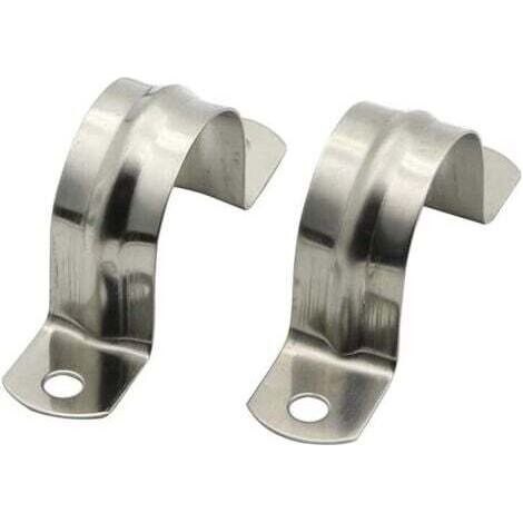20mm/0.8" 2pcs Collier de Serrage de Tuyau 304 Clips de Tuyau en Acier Inoxydable Sangles de Tuyau en Forme de U Clip de SelleClips de Tension de Sangle de Tube à Deux Trous Collier de Serrage (1/5)