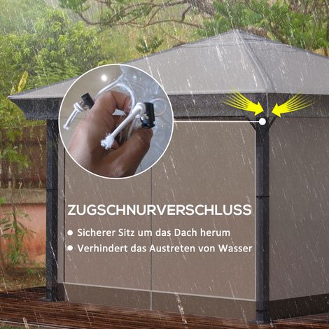 Abri de jardin imperméable et résistant au vent, bâche de protection en plastique pour tonnelle, dimensions 300 x 300 x 80 cm (1/5)