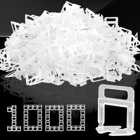 1000 Pièces Croisillon Autonivelant 2mm Joint Carrelage, kit Système de Nivellement de Carrelage Croisillon Carrelage Autonivelant, Languettes de Nivellement pour Pose de Carreaux de Sol Mur (1/5)