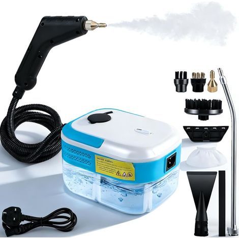 Manueller Dampfreiniger, tragbarer 1500-W-Dampfreiniger mit großem 1200-ml-Wassertank, Hochdruck-Dampfreiniger mit 7 Zubehörteilen für alle Küchenmöbel und Böden (1/5)