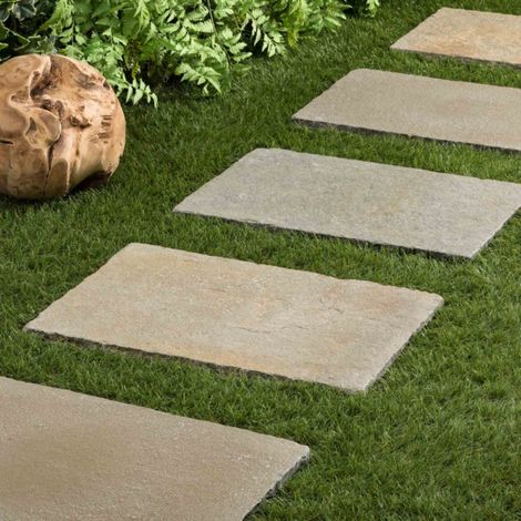 Pas japonais Rectangle Pierre de Tandur Beige 60x40x2 cm (à l'unité) - RO'MA NATURE (1/4)