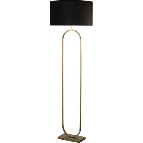 Searchlight Modish Lampadaire en bronze, abat-jour noir, 1 x E27 (1/5)