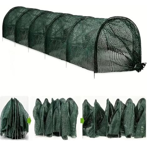 Tunnel de Croissance Pliable, Réutilisable Réseau des plantes de serre Tunnel pour Couvrir Les Jardin, Légumes und Tomate, Contre Les parasites et Les Oiseaux, Vert 3m (1/5)