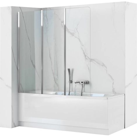Rea, paravento per vasca da bagno in 3 pezzi, 1200x1400 Agat cromato (1/5)