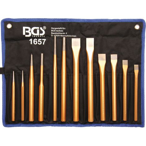 BGS  Juego  de  botadores/cinceles/punzones  12  pzs.  -  1657 (1/2)