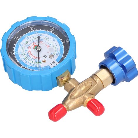 Manomètre de climatisation unidirectionnel pour fluide frigorigène R410A, R22, R134a et R404A (1/5)