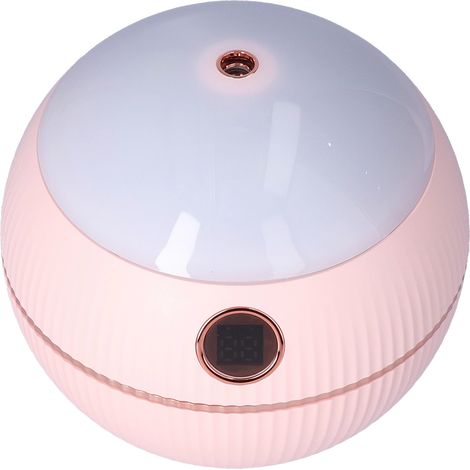 550-ml-USB-aufladbarer, kugelförmiger Luftbefeuchter, tragbarer Mini-Diffusor mit Sternenprojektor, eingebautem Akku, rosa, für Schlafzimmer und Büro (1/5)