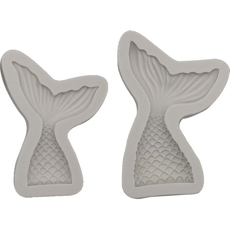 1 pièce Moule en silicone queue de sirène, 8,2 x 2,9 cm et 10,2 x 4 cm, pour chocolat, bonbons gélifiés, fudge et pâtisseries (1/5)