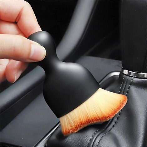 Brosse de nettoyage pour l'intérieur de la voiture avec étui, brosse de nettoyage pour la sortie de climatisation de la console centrale, outils de nettoyage automobile, accessoires auto (1/5)