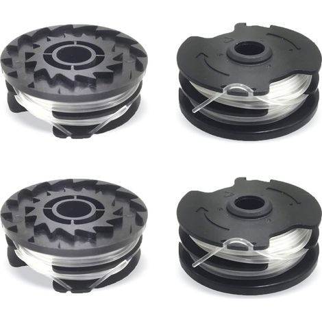 4 Bobines fil de rechange, Nylon 1,6 mm, Plastique ABS, Pour débroussailleuse Parkside
