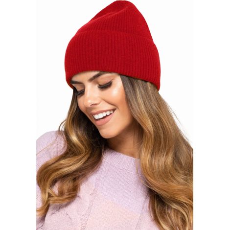 Gorro de cachemir rojo para mujer de Modesto (1/2)