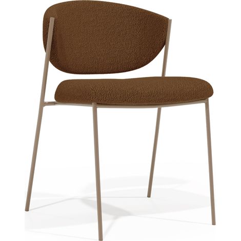 Silla de comedor - Tapizada en Tela Bouclé - Seda