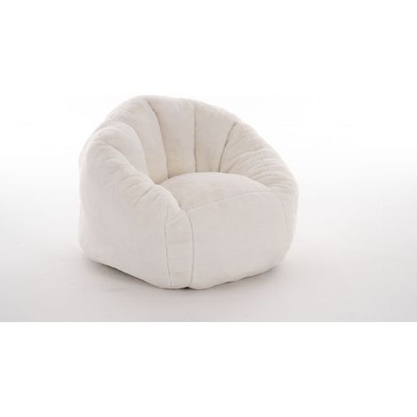 Fauteuil Pouf Ergonomique en Polyester, Dossier Courbé, Beige (1/5)