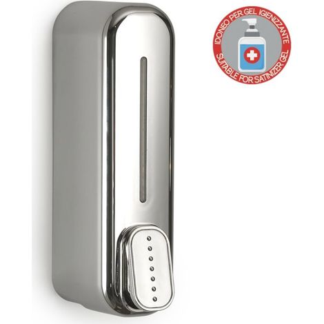 Distributeur de savon mural inox en PVC et ABS 350ml avec fixation a vis pour installation murale modele -ADJ013 (1/3)