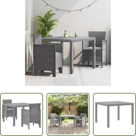 Garten Stühle - Garten Essgruppe 3 pcs Hellgrau Polypropylen (1/5)