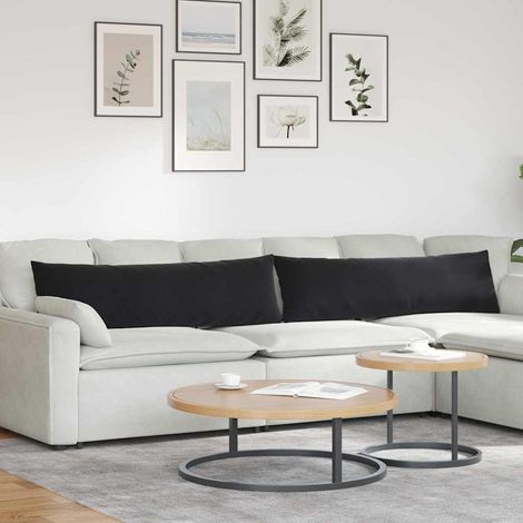 Sofakissen 2 Stück Schwarz 145 x 40 cm Cordstoff
